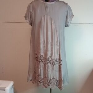 Nicole Made In Italy Silk Lace Gray Dress Size Medium